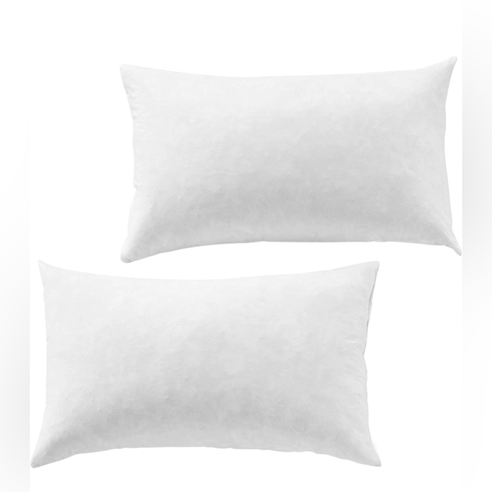 One New Decorative Fluffy Pillow Insert-White